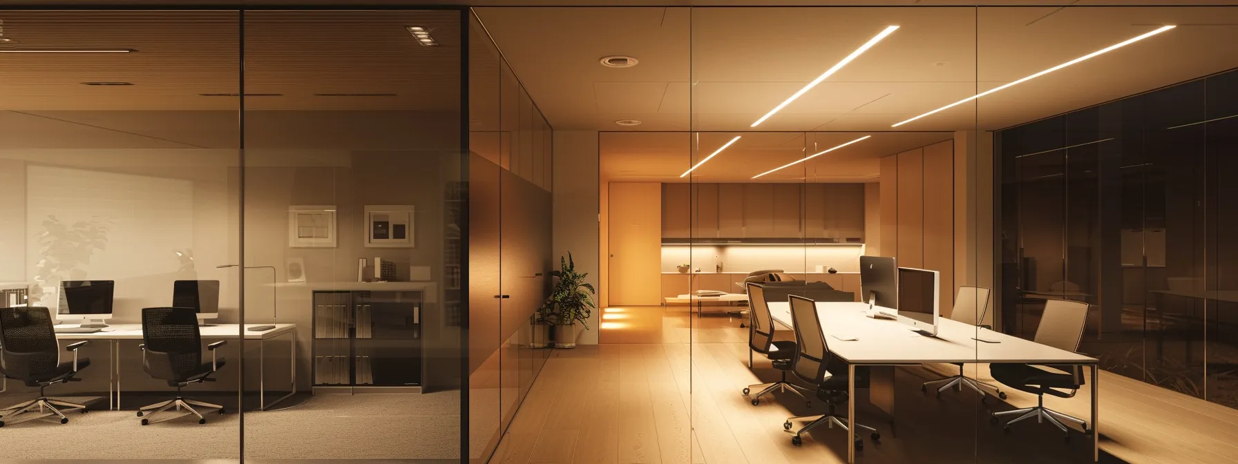 a small room illuminated by bright, adjustable overhead lights to showcase efficient space utilization.